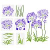 6Pcs 6 Styles Agapanthus Theme PET Hollow Out Drawing Painting Stencils DIY-WH0394-0027-1