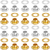 200 Sets 2 Colors Iron Grommet Eyelet Findings IFIN-BBC0001-06-1