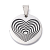 304 Stainless Steel Pendants STAS-Z027-03A-P-1