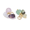 5Pcs Natural & Synthetic Mixed Gemstone Pendants PALLOY-JF05353-02-3