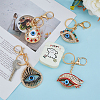 DICOSMETIC 4Pcs 4 Styles Alloy Rhinestone Keychain KEYC-DC0001-21-4