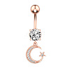 Moon and Star 304 Stainless Steel Belly Rings WG8A92B-02-2