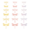 12Sets 6 Style PVC 3D Imitation Hollow Out Dragonfly Wall Stickers DIY-CF0001-04-1