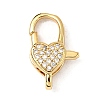 Brass Clear Cubic Zirconia Lobster Claw Clasps KK-Z078-46D-G-1