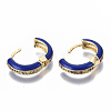 Brass Micro Pave Colorful Cubic Zirconia Huggie Hoop Earrings EJEW-S209-02B-4