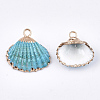 Spray Paint & Electroplate Sea Shell Pendants SSHEL-S262-08C-2