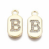 Brass Micro Pave Clear Cubic Zirconia Pendants KK-S360-052B-NF-1