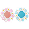 2Pcs 2 Colors Daisy Shaped Silicone Hot Pads AJEW-GF0011-16-1