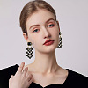 Teardrop with Rectangle Alloy Rhinestone Chandelier Earrings FS-WGBF96F-04-2