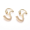 Brass Micro Pave Cubic Zirconia Screw Carabiner Lock Charms KK-I033-01G-S-1