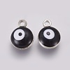 Double-sided Platinum Plated Alloy Enamel Charms ENAM-WH0046-B04-1