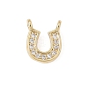Brass Micro Pave Clear Connector Charms CU-CBA3D76-01G-1
