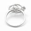 925 Sterling Silver Finger Ring Components STER-E060-81P-3