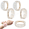 5Pcs Alloy Rhinestone Multi-strand Bangles for Women BJEW-WR0001-03G-1