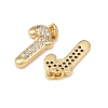 Christmas Brass Micro Pave Cubic Zirconia Charms KK-L255-18G-01-2