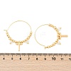 Brass Glass Hoop Earrings EJEW-U040-03G-5