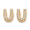 Rack Plating Brass Micro Pave Clear Cubic Zirconia Beads KK-G500-30G-U-1
