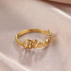 Word Blessed Stainless Steel Finger Rings for Women WG5CA7C-06-3