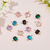10Pcs 5 Colors Glass Connector Charms GLAA-HY0001-11-3