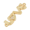 Brass Micro Pave Clear Cubic Zirconia Word LOVE Connector Charms KK-G544-39G-2