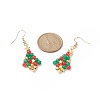 Christmas Tree Dyed Natural Malaysia Jade Dangle Earrings EJEW-JE05190-2