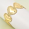 Heart Brass Cuff Bangles for Women BJEW-Z163-01G-1