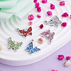 30Pcs 5 Colors Zinc Alloy Butterfly Jewelry Charms FIND-TA0001-61-3