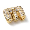 Brass Micro Pave Cubic Zirconia Beads KK-P290-61G-E-2