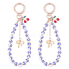 2Pcs Zinc Alloy Ceramic Beads Mobile Straps AJEW-ME0002-83B-1