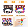 FIBLOOM 12Pcs 4 Colors Religion Pattern Tile Bracelets Set BJEW-FI0001-38-4