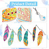 DIY Feather Bookmark with Pendant Diamond Painting Kits DIY-WH0366-57-6