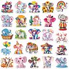 50Pcs Colorful Cute Elephant Cartoon Stickers PW-WGF8BEF-01-4