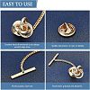 2Pcs Brass Knot Shape Tie Tack Clutch FIND-FG0001-68G-4