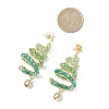 Brass Glass Dangle Stud Earrings EJEW-TA00738-4