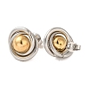 Ring & Round 304 Stainless Steel Stud Earrings for Women EJEW-U003-19-2