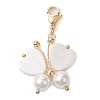 Butterfly Shell & Shell Pearl Pendant Decoration HJEW-TA00271-1