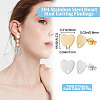 Beebeecraft 40Pcs 2 Colors 304 Stainless Steel Heart Stud Earring Findings STAS-BBC0002-37-2