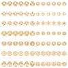 90Pcs 15 Styles Brass Bead Caps KK-PH0012-19B-1