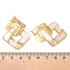 304 Stainless Steel Pave Natural White Shell Pendants X-STAS-L026-01G-01-3