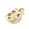 Brass Micro Pave Clear Cubic Zirconia Pendants KK-G521-01G-D-01-2