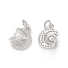 Rack Plating Brass Micro Pave Clear Cubic Zirconia Charms KK-C011-55P-1