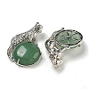 Natural Green Aventurine Half Round Pendants G-F766-06AS-10-2