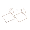 Ion Plating(IP) Rhombus 304 Stainless Steel Dangle Earrings for Women STAS-A057-18RG-2