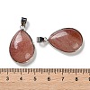 Synthetic Strawberry Quartz Pendants G-B123-05P-01-3