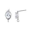 Brass Stud Earring Findings LS-X-KK-N232-434P-3