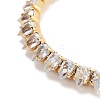 Brass Pave Clear Cubic Zirconia Teardrop Link Bracelets BJEW-B094-08G-2