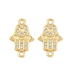 Brass Micro Pave Clear Cubic Zirconia Connector Charms CU-CBAB719-07G-C-1