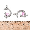 Brass Micro Pave Cubic Zirconia with Glass Pendants KK-Z103-07P-01-3