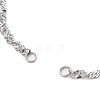 304 Stainless Steel Singapore Chain Bracelet Makings AJEW-JB01322-02-S-2