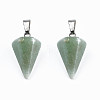 Cone/Spike/Pendulum Natural Green Aventurine Stone Pendants G-R278-79-1